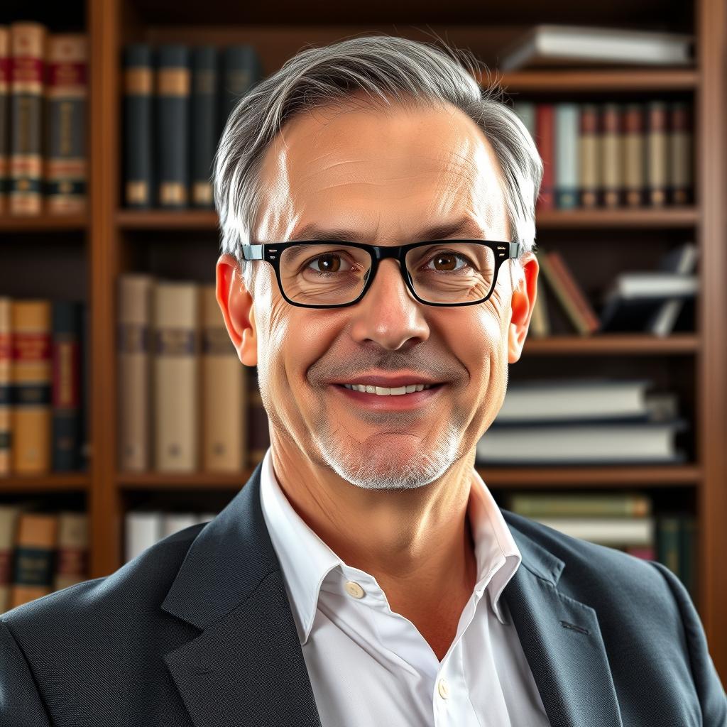 A knowledgeable insurance professional with state compliance guides in a professional office